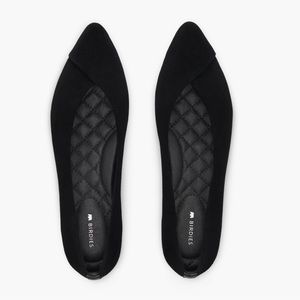 BIRDIES Goldfinch Black Suede Flat